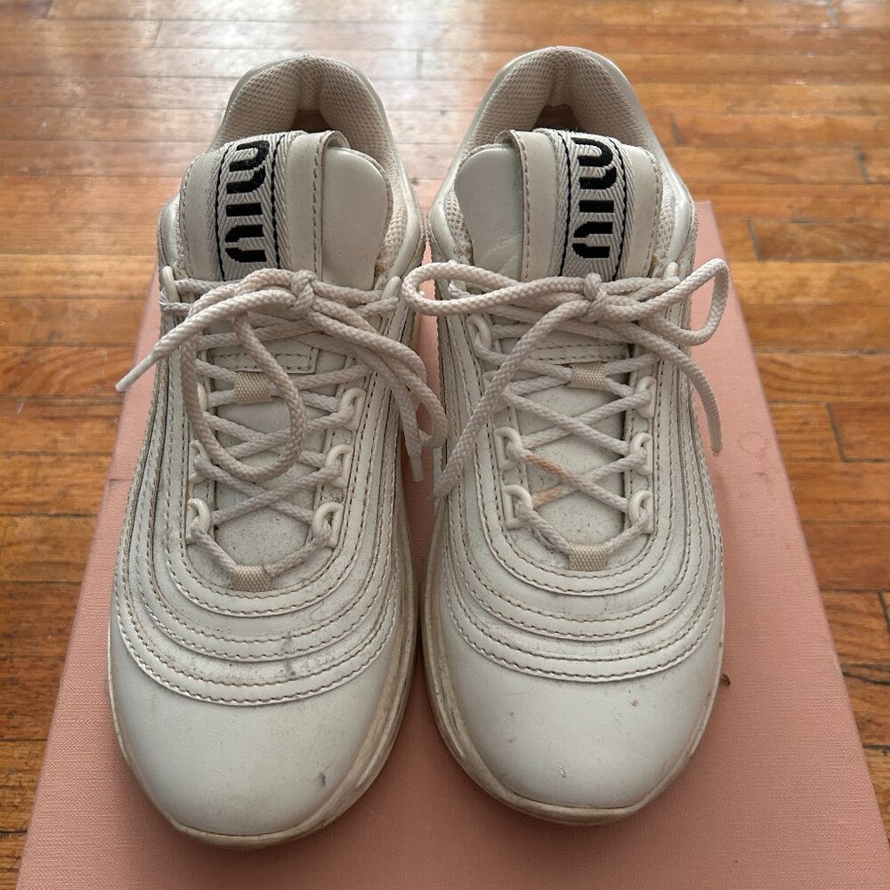 Miu Miu Stud-Embellished Low Top Sneakers